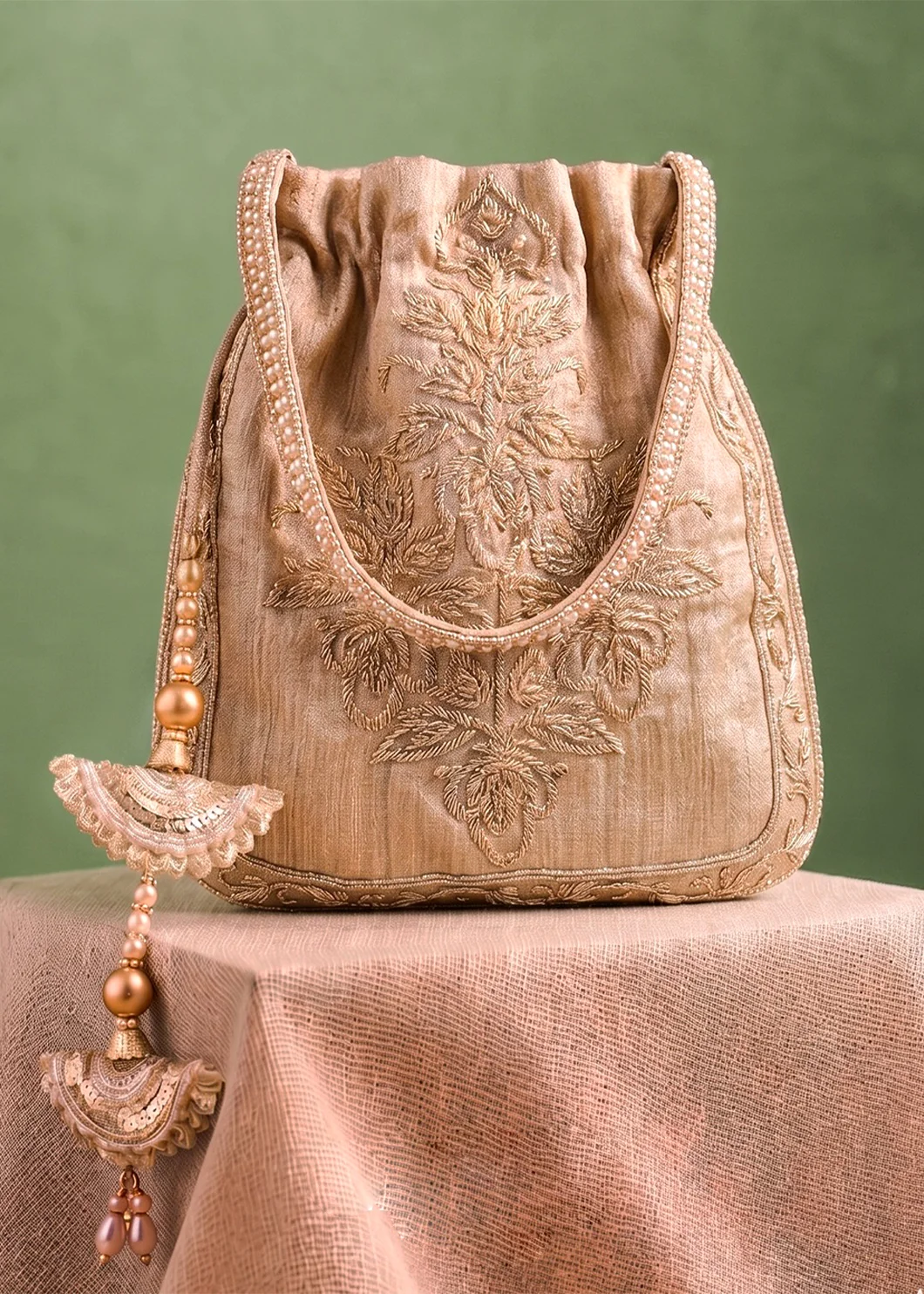 The Zari Leaf Potli